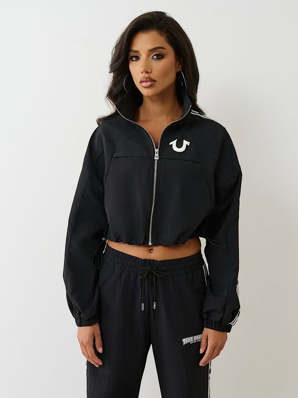 True Religion - SHRUNKEN NYLON TRACK JACKET