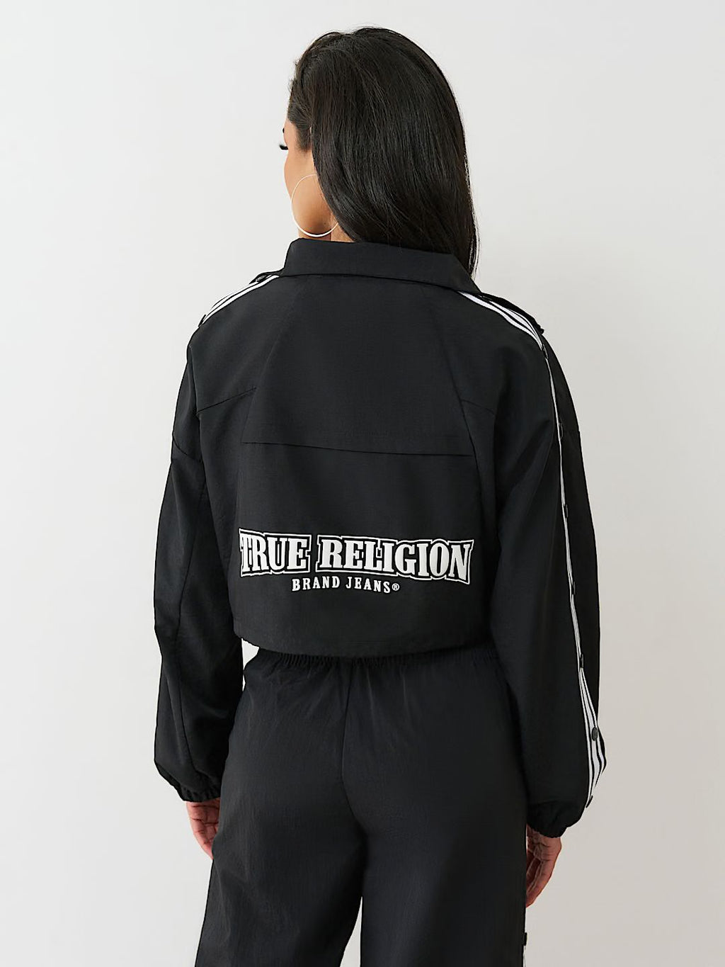 True Religion - SHRUNKEN NYLON TRACK JACKET