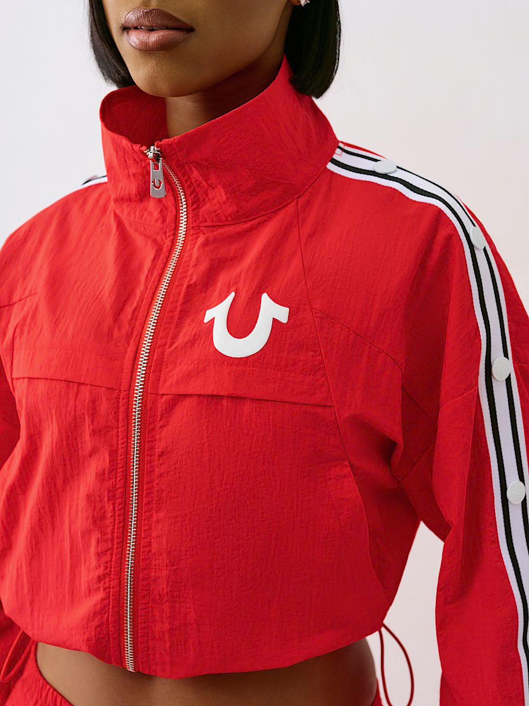 True Religion - SHRUNKEN NYLON TRACK JACKET