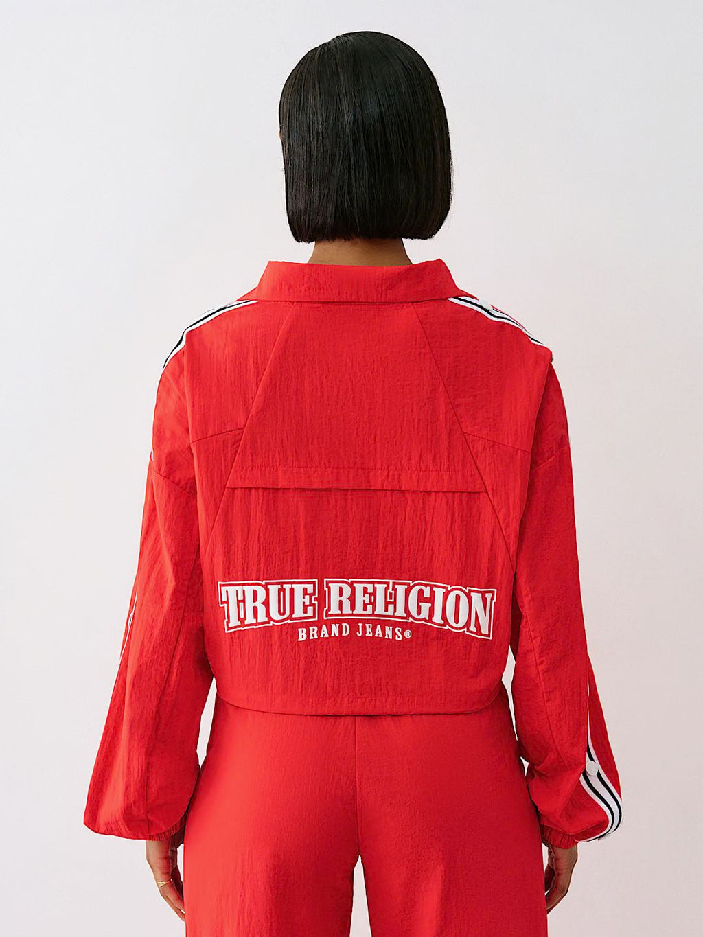 True Religion - SHRUNKEN NYLON TRACK JACKET