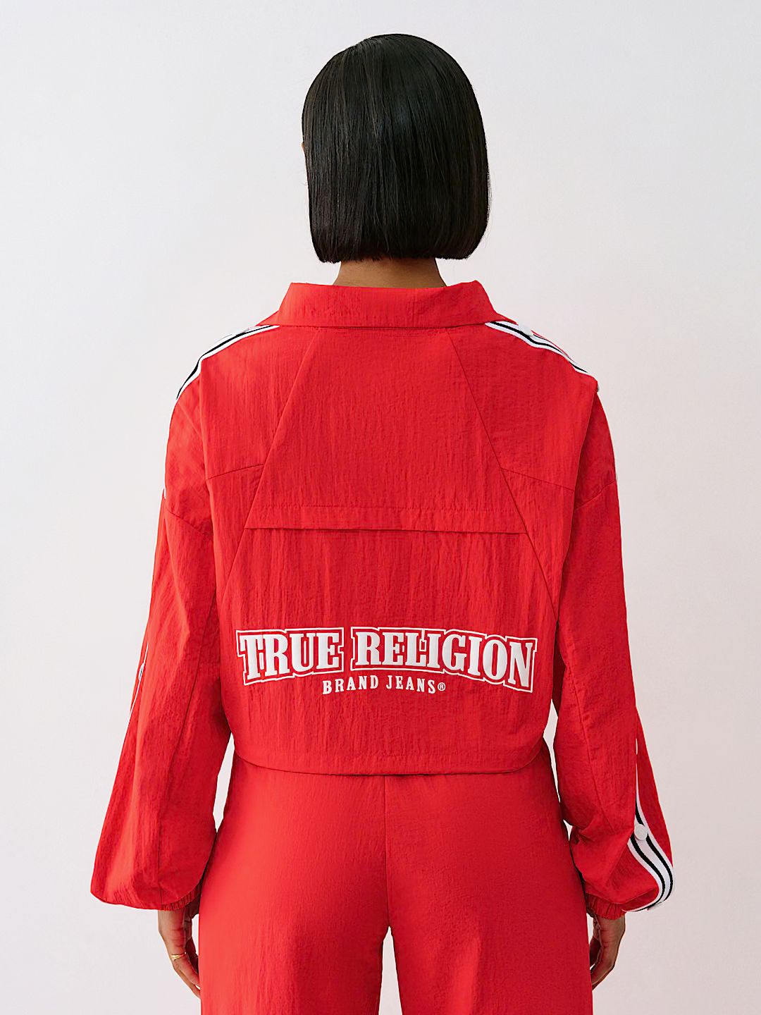 True Religion - SHRUNKEN NYLON TRACK JACKET