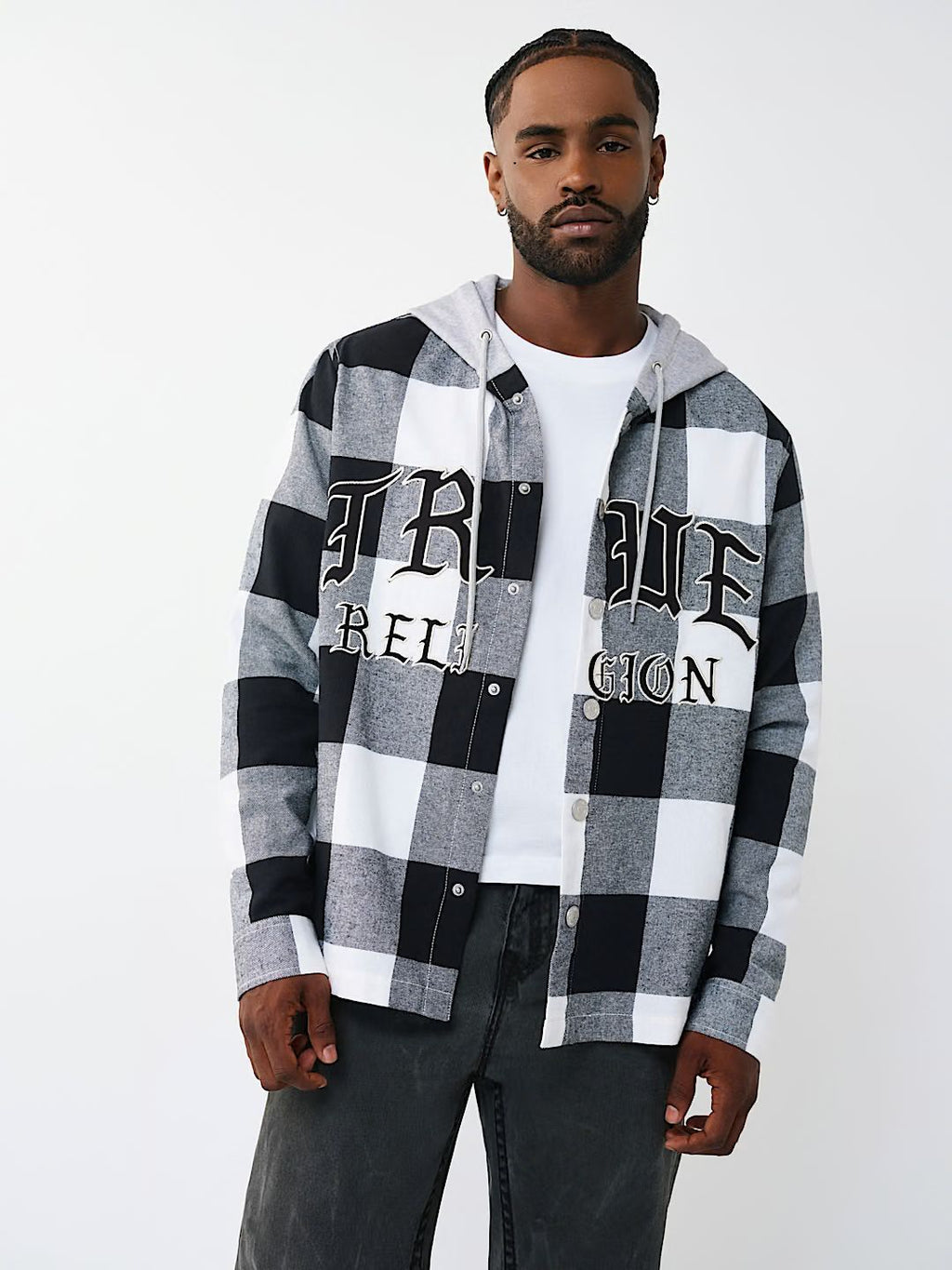TRUE RELIGION - HOODED FLANNEL SHIRT
