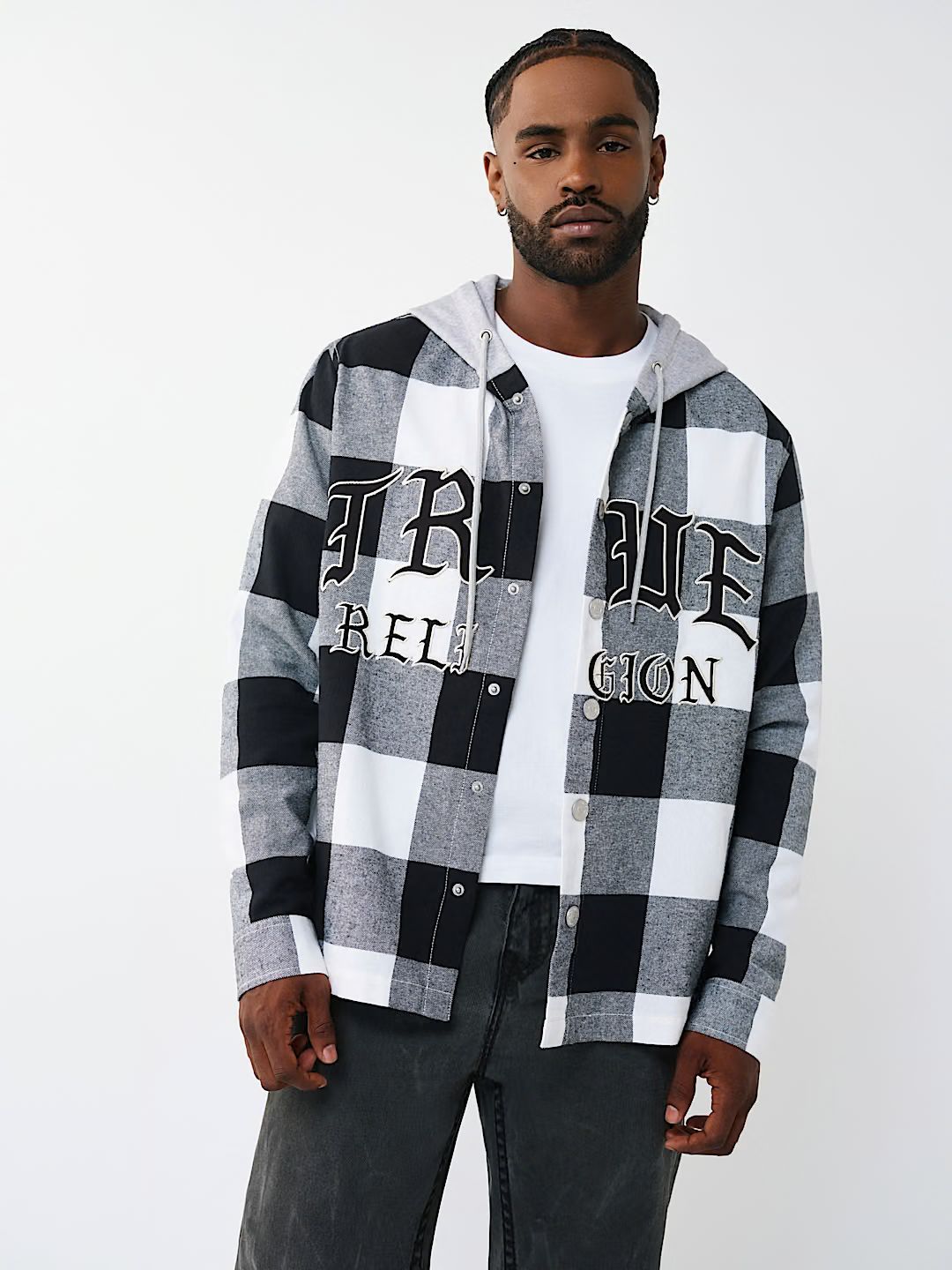TRUE RELIGION - HOODED FLANNEL SHIRT