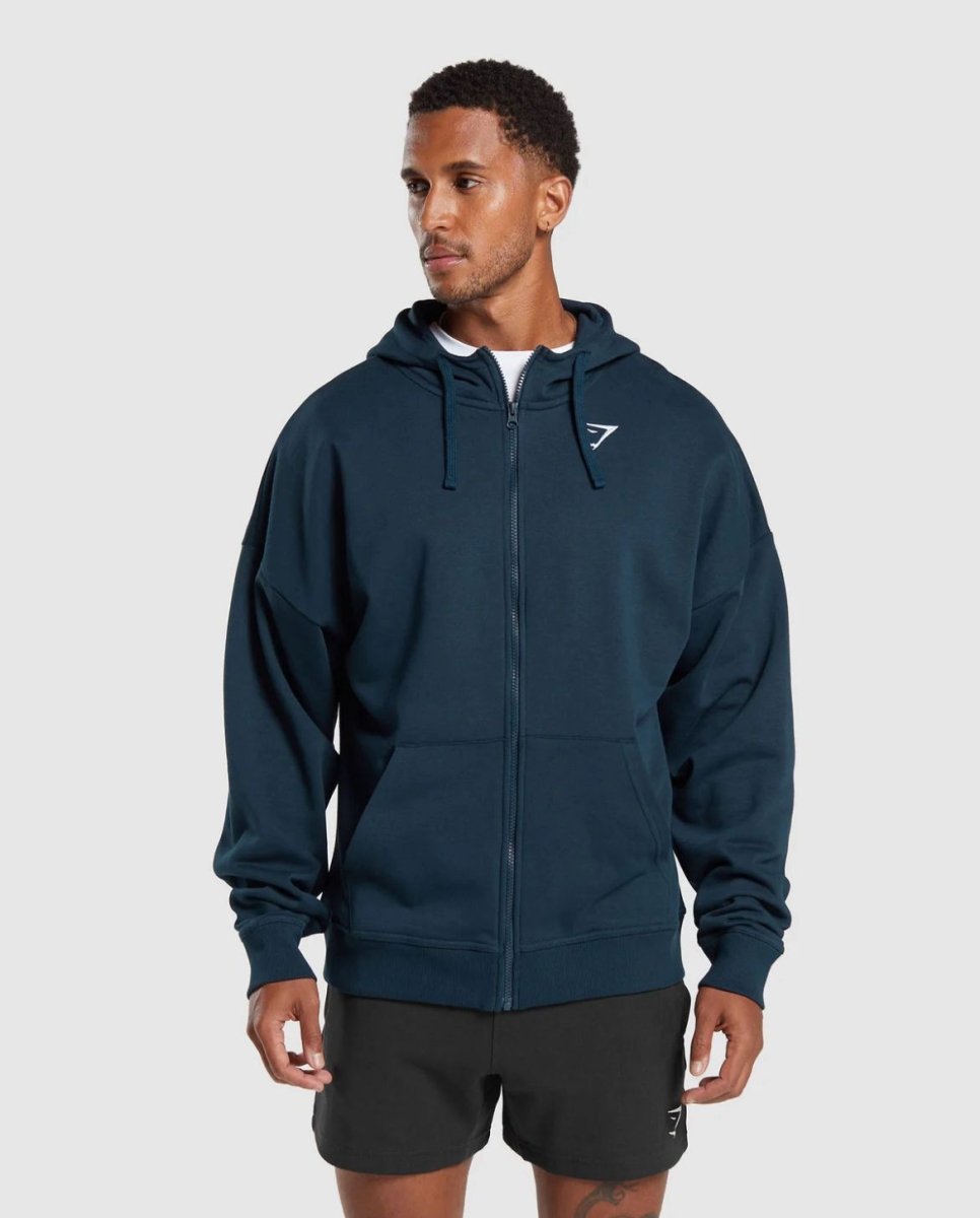 GymShark - Crest Oversized Zip Up Hoodie - Brandatak Store