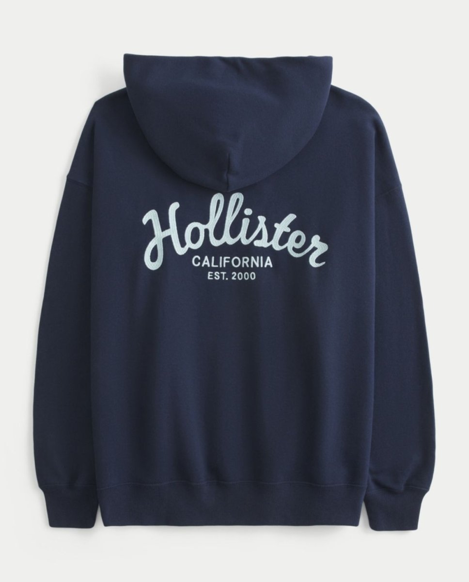 Hollister - Hollister Feel Good Oversized Logo Graphic Hoodie - Brandatak Store