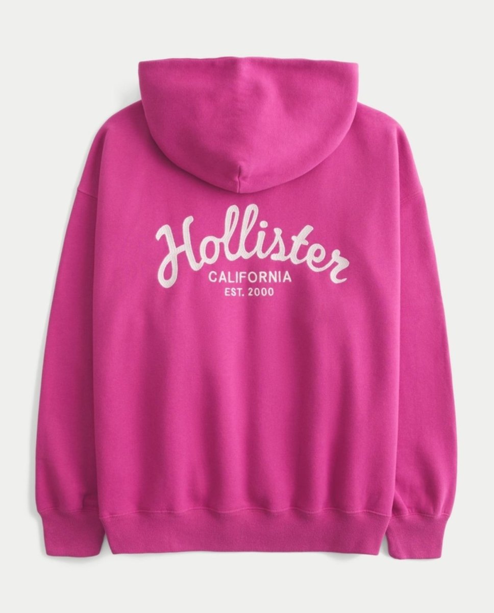 Hollister - Hollister Feel Good Oversized Logo Graphic Hoodie - Brandatak Store