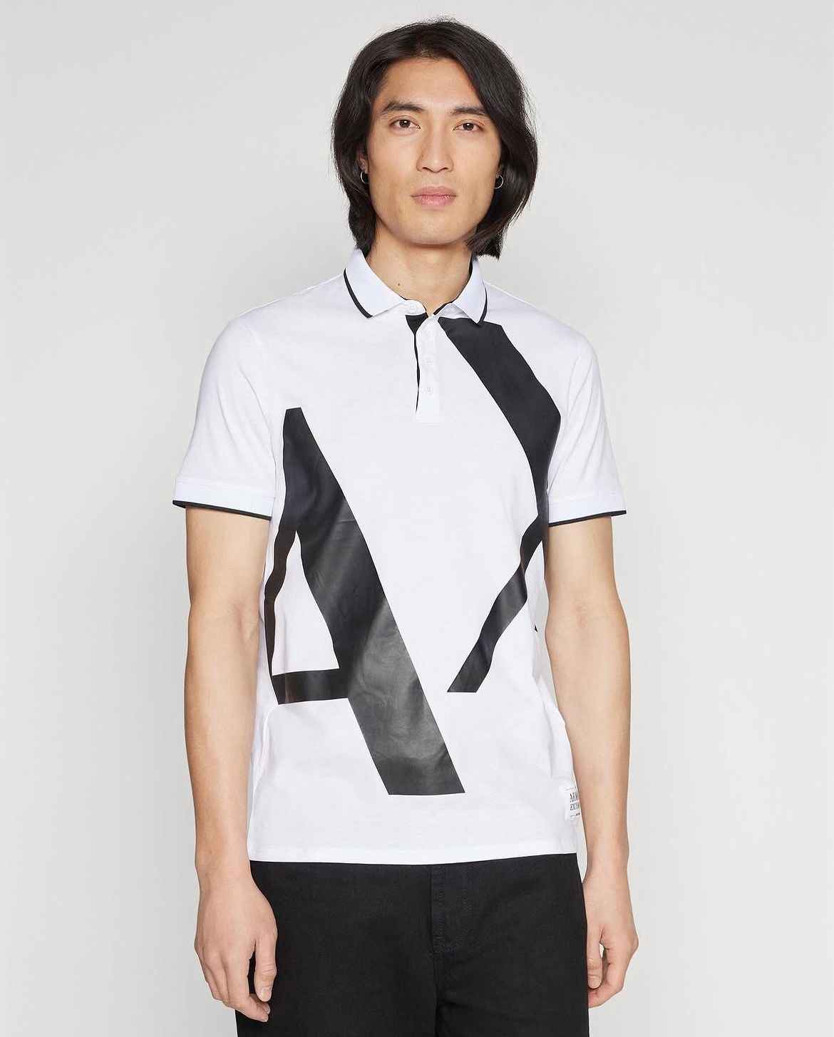 Armani Exchange - Men's Slim Fit Billboare Logo Print Short Sleeve Jersey Polo Shirt IMMEDIATE