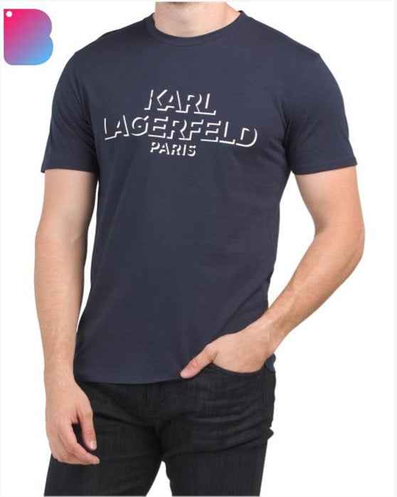 Karl Lagerfeld - Paris Men's Name Logo T-Shirt Short Sleeve Black IMMEDIATE