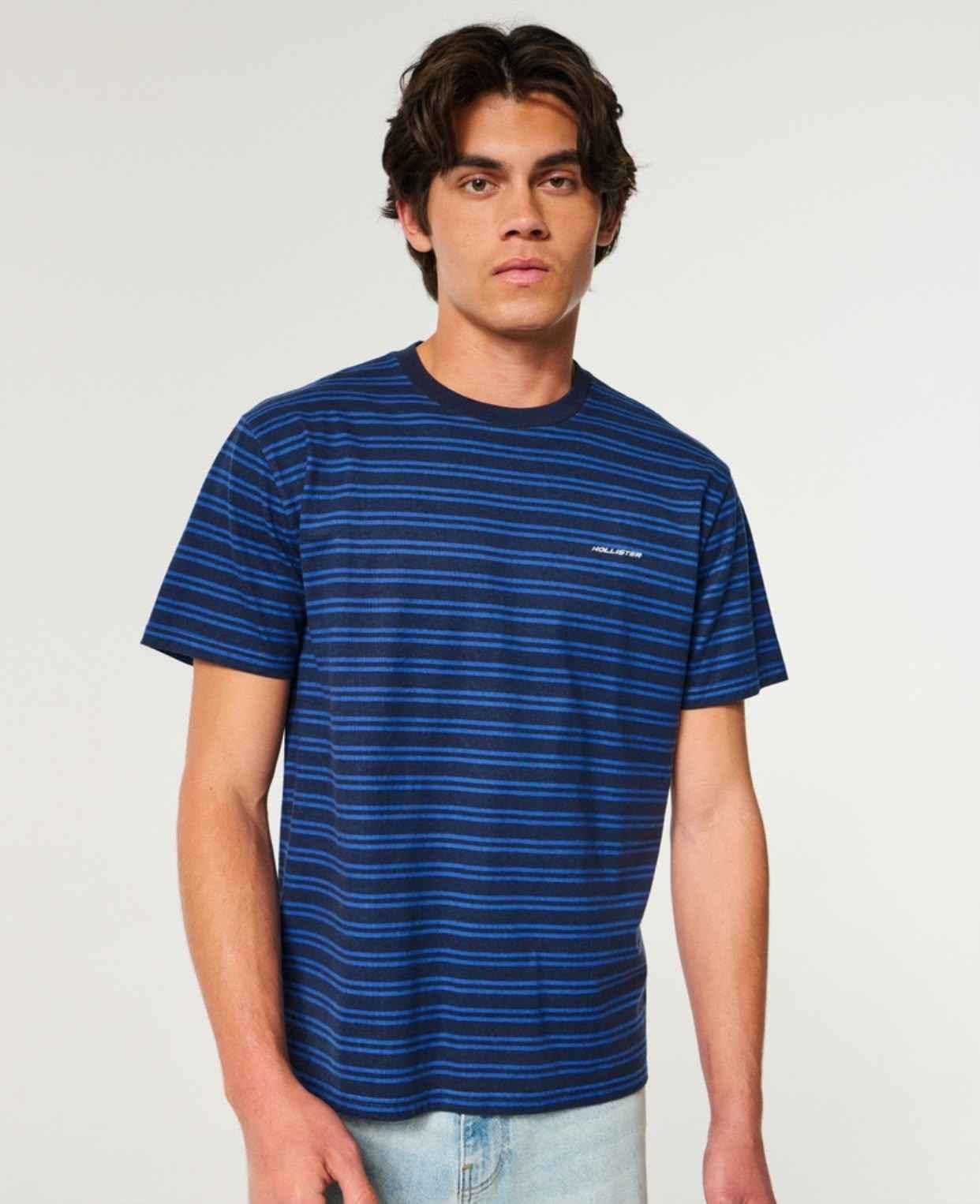 Hollister - Relaxed Heavy Weight Cotton Logo Crew T Shirt