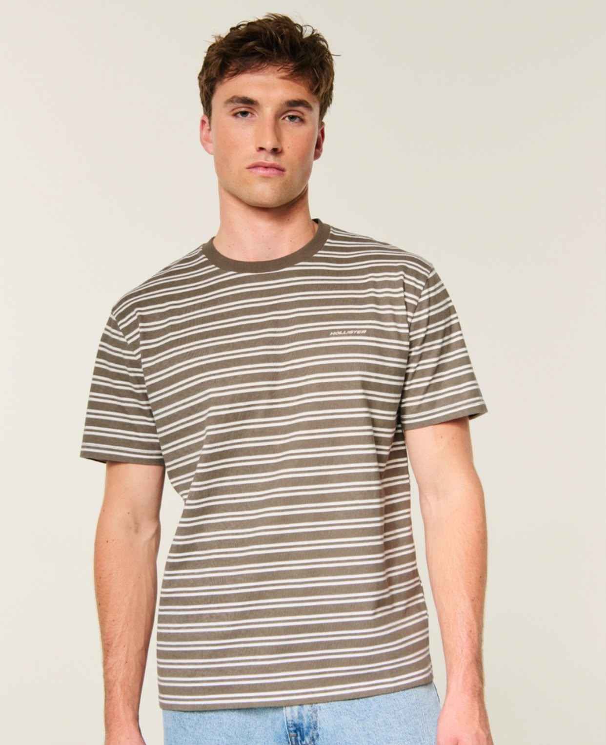 Hollister - Relaxed Heavy Weight Cotton Logo Crew T Shirt
