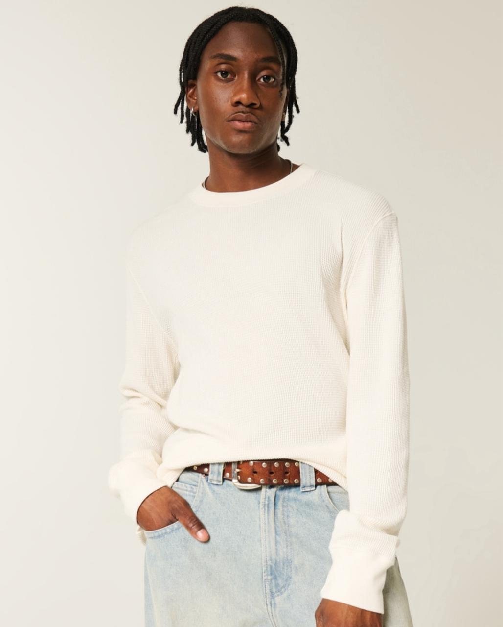 Hollister - Relaxed Thermal Long-Sleeve Crew Shirt