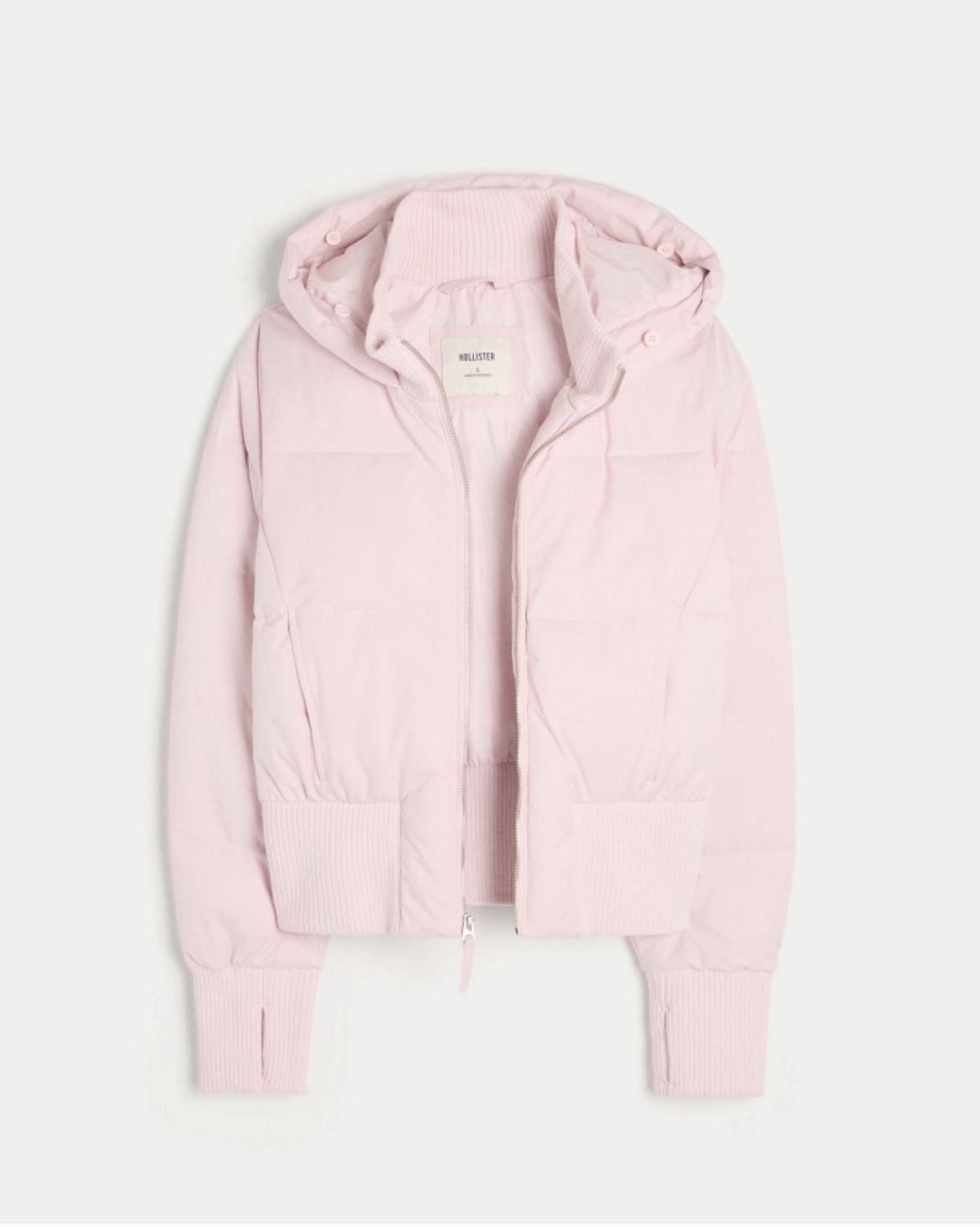 Hollister - Faux Fur Trim Puffer Bomber Jacket