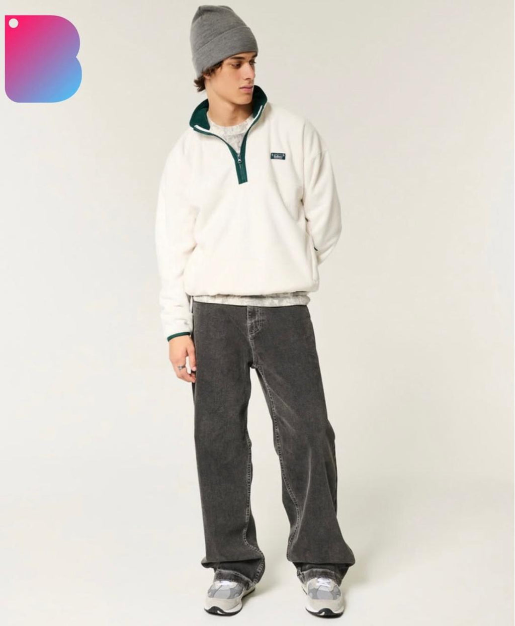 hollister - Thermal Fleece Mock Neck sweatshirt IMMEDIATE