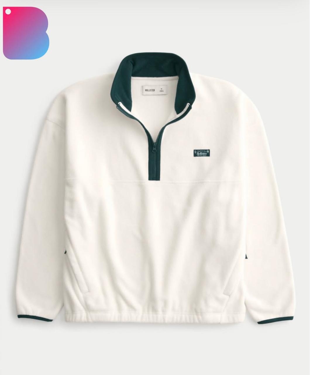 hollister - Thermal Fleece Mock Neck sweatshirt IMMEDIATE - Brandatak Store