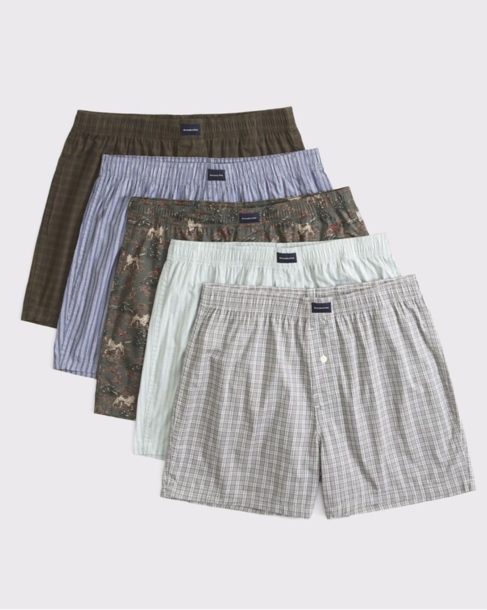 Abercrombie & Fitch - 5 - Pack Woven Logo Boxers - Brandatak Store