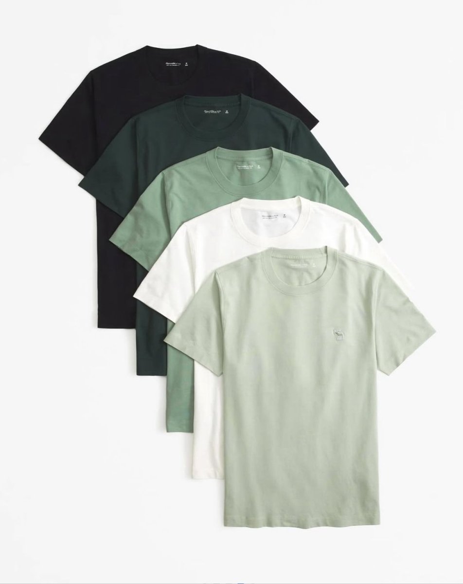 Abercrombie & Fitch - 5 - pack Polished Tonal Icon Tees IMMEDIATE - Brandatak Store