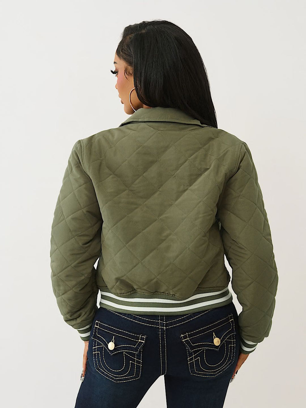 TRUE RELIGION - HORSESHOE QUILTED BOMBER JACKET