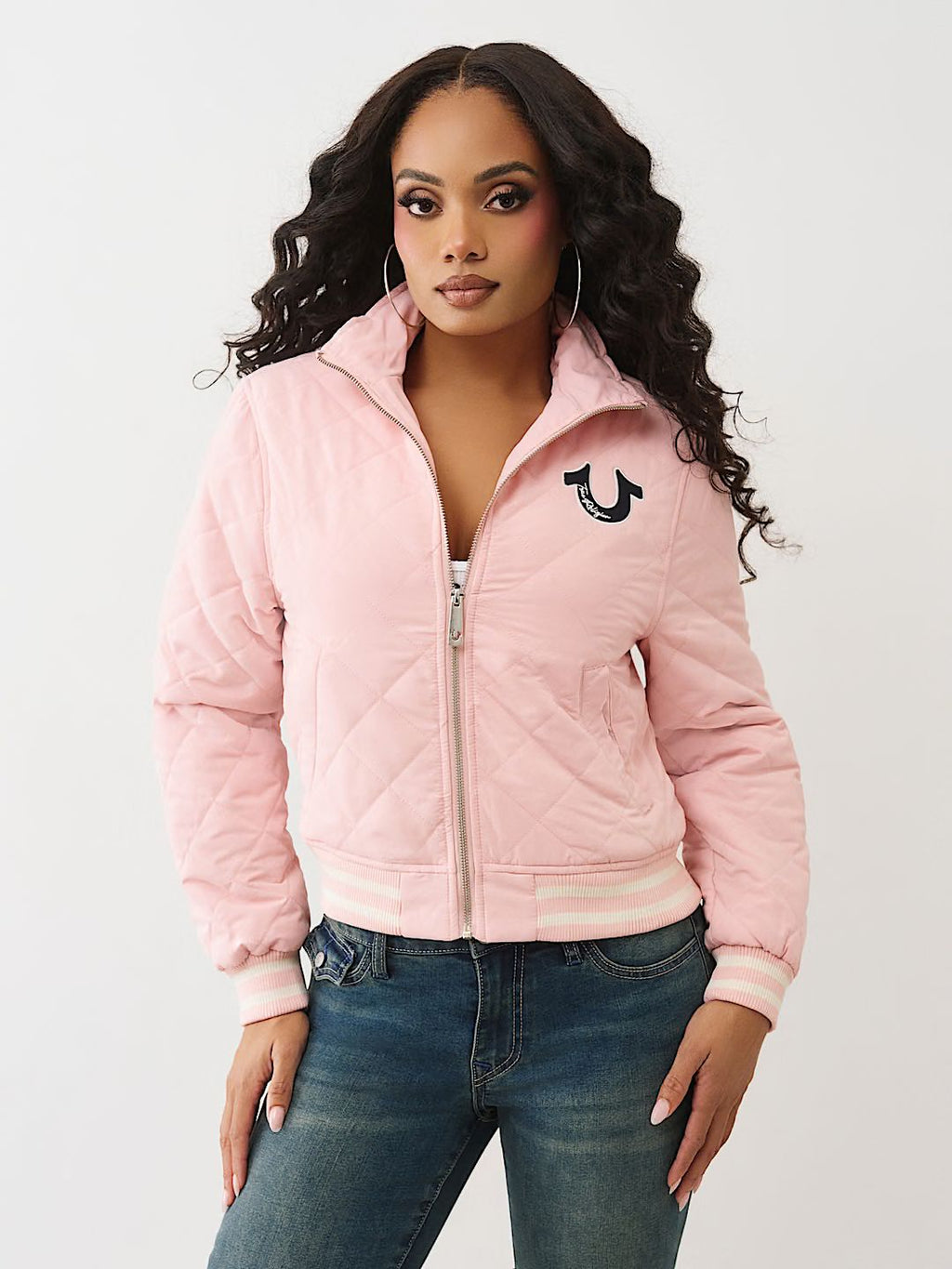 TRUE RELIGION - HORSESHOE QUILTED BOMBER JACKET