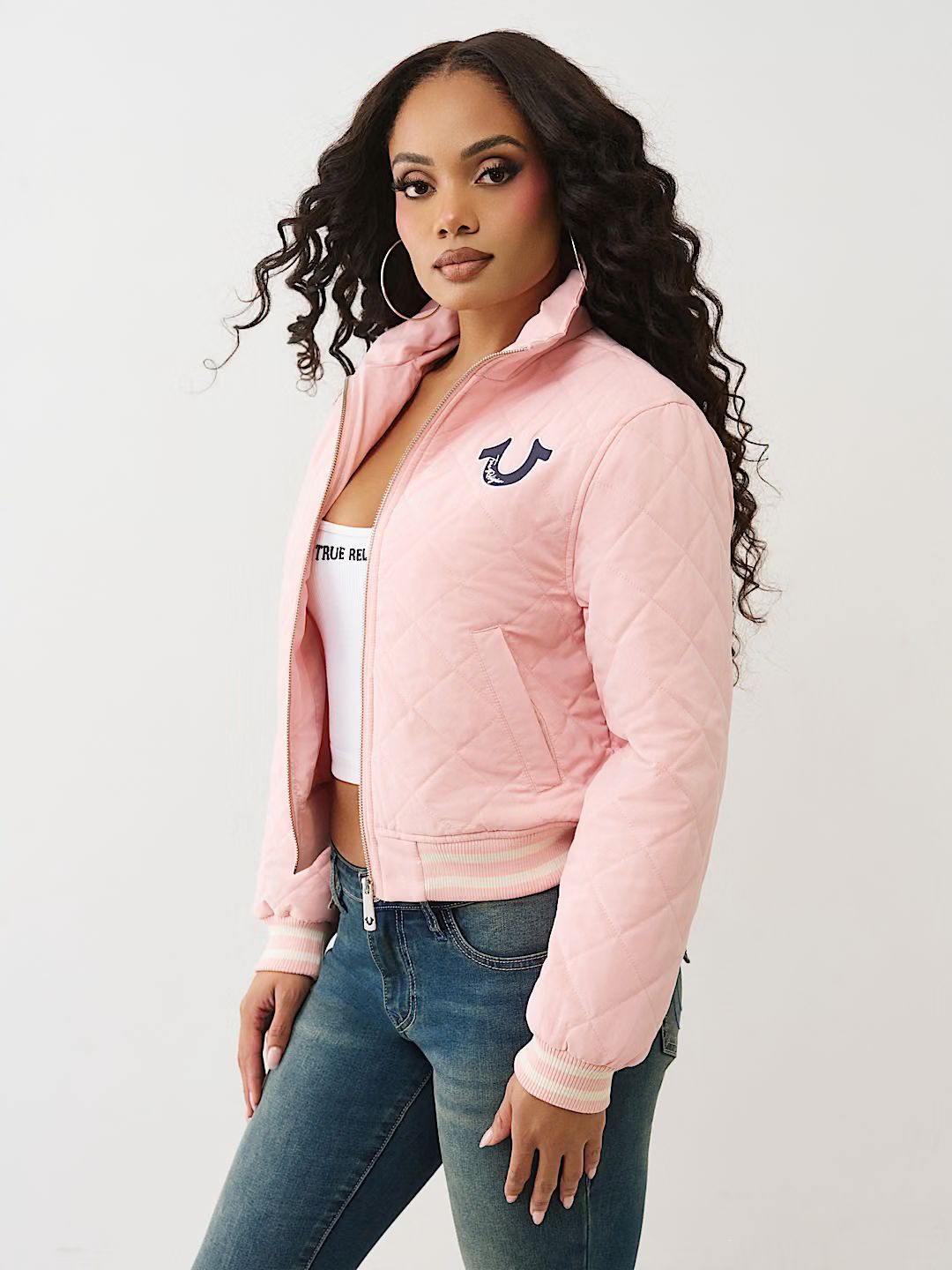 TRUE RELIGION - HORSESHOE QUILTED BOMBER JACKET