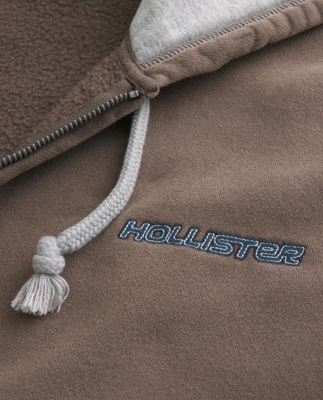 Hollister - Zip-Up Logo Graphic Hoodie