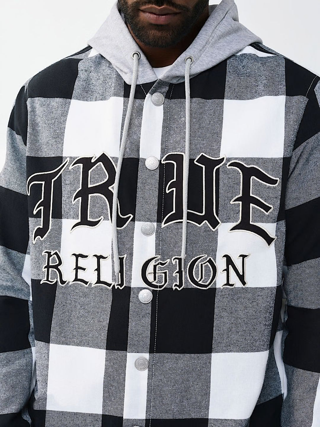 TRUE RELIGION - HOODED FLANNEL SHIRT