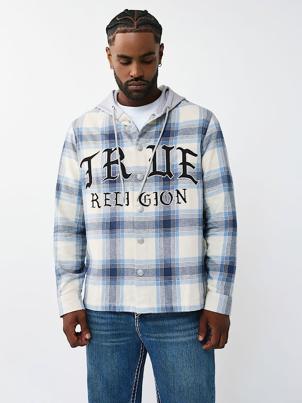 TRUE RELIGION - HOODED FLANNEL SHIRT