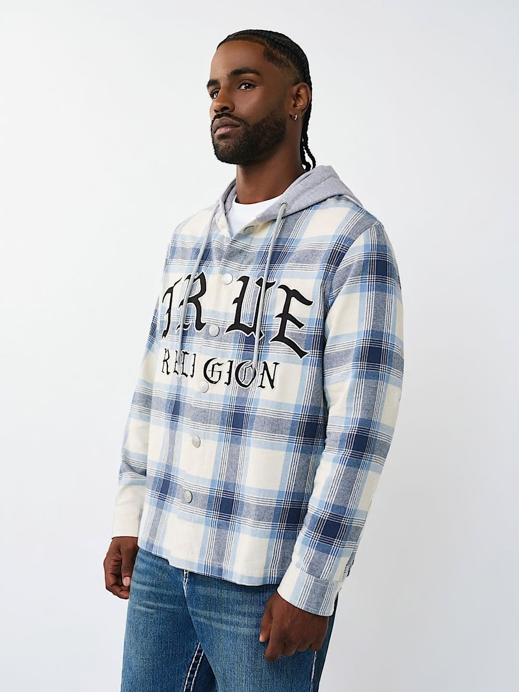 TRUE RELIGION - HOODED FLANNEL SHIRT