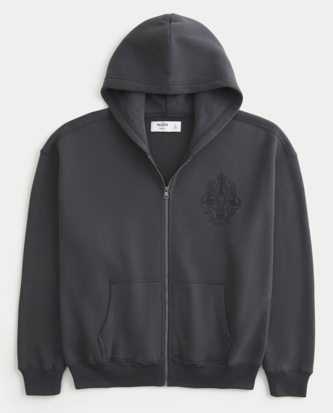 Hollister - Hollister Feel Good Boxy Zip-Up Hoodie IMMEDIATE