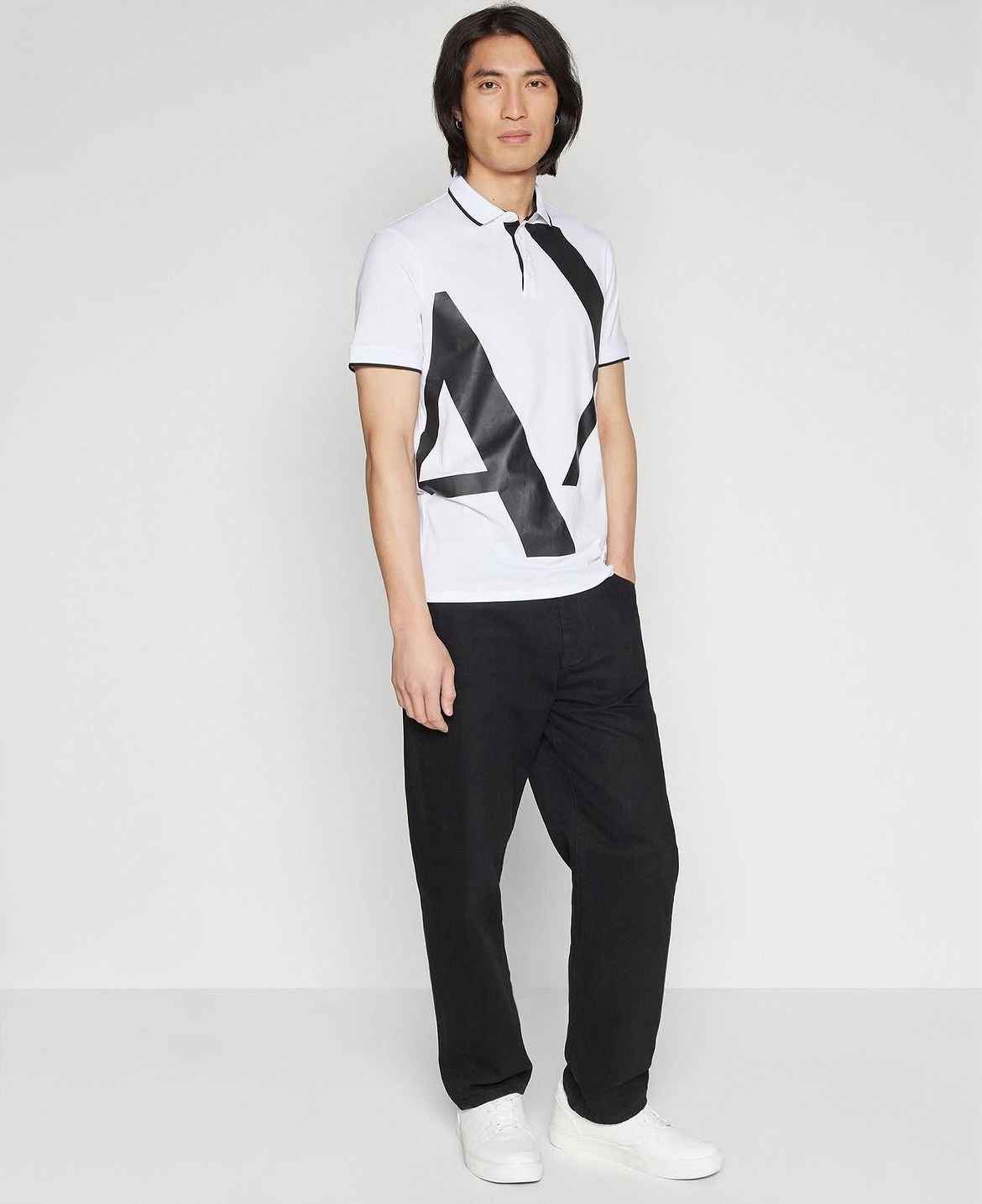 Armani Exchange - Men's Slim Fit Billboare Logo Print Short Sleeve Jersey Polo Shirt IMMEDIATE