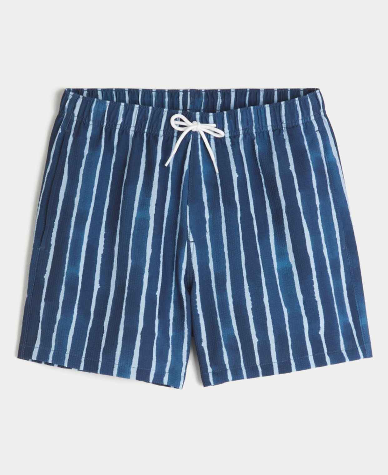 Hollister - Mid-Thigh Seersucker Swim Trunks