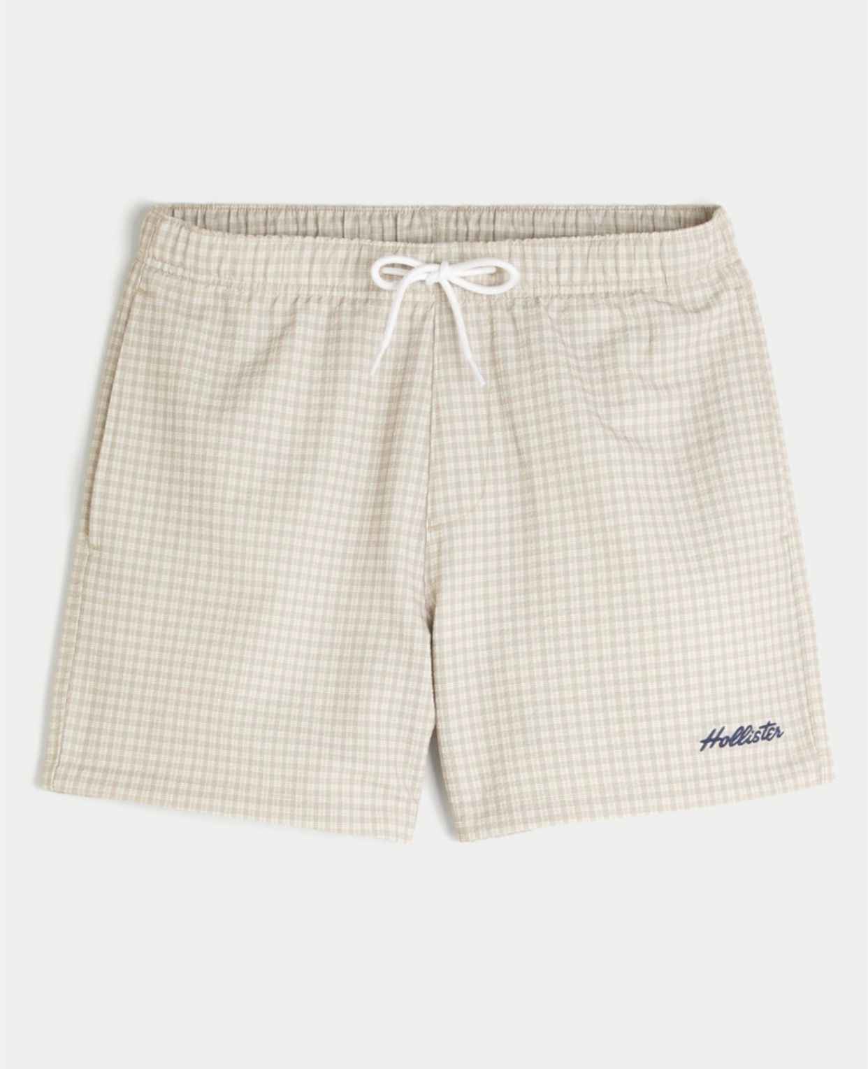 Hollister - Mid-Thigh Seersucker Swim Trunks