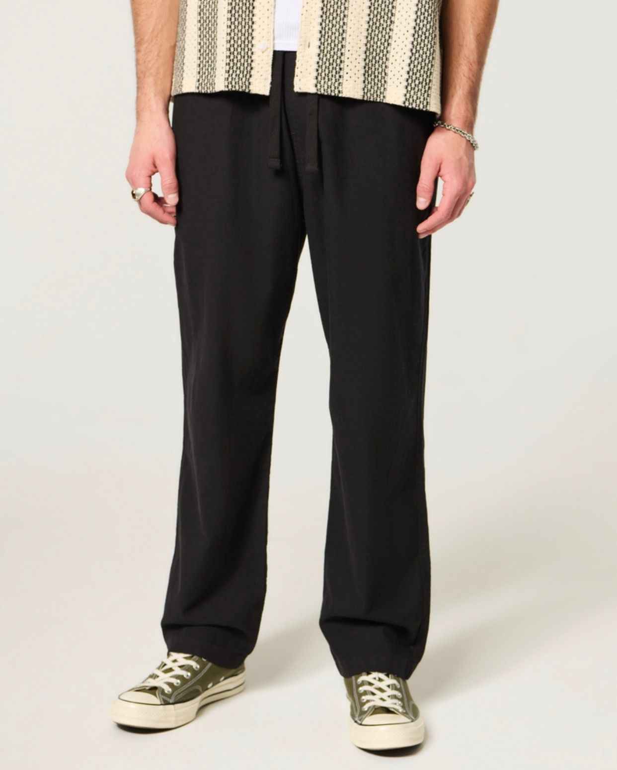 Hollister -Linen-Blend Loose Pull-On Pants