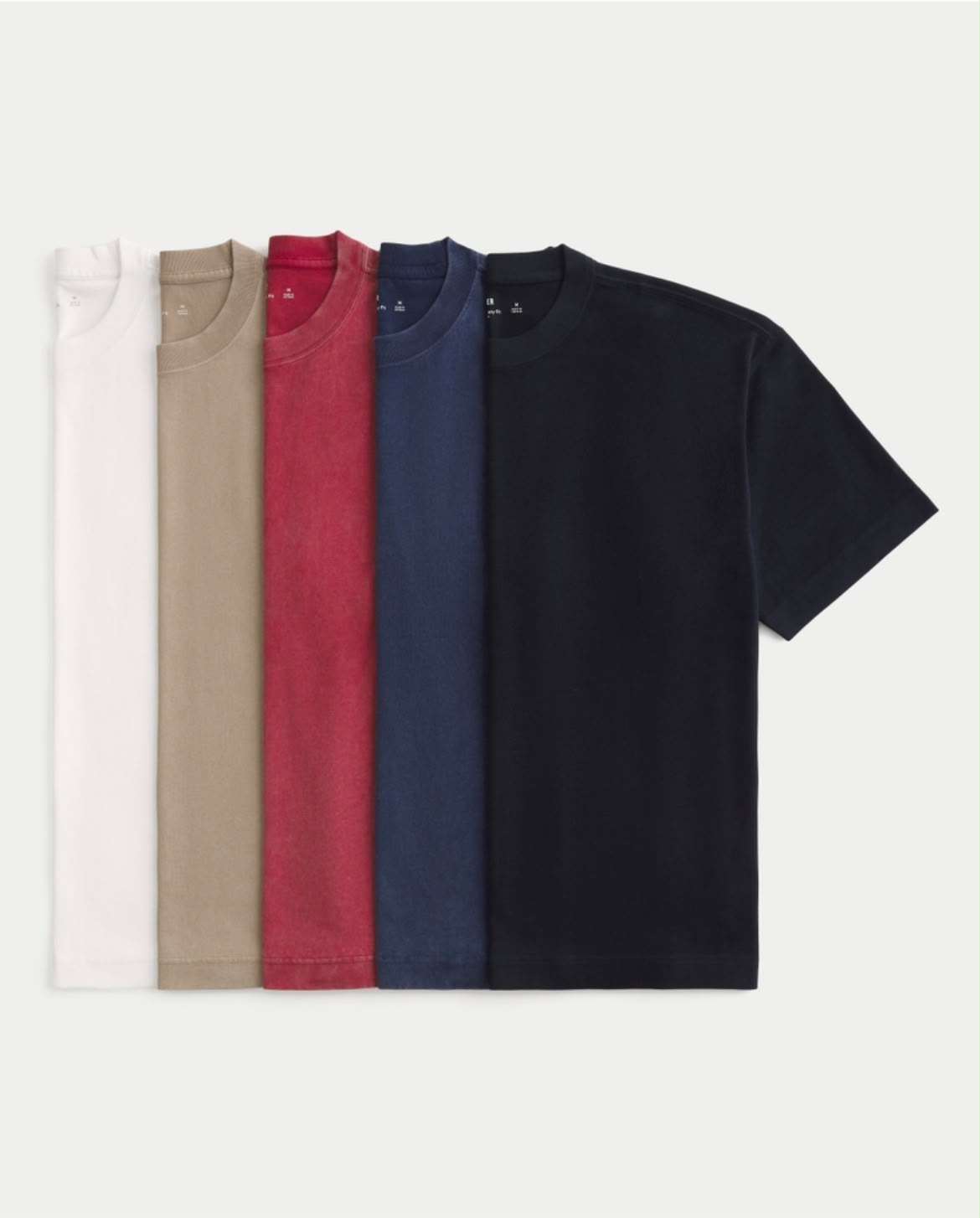 Hollister - Boxy Heavyweight Crew T-Shirt 5-Pack