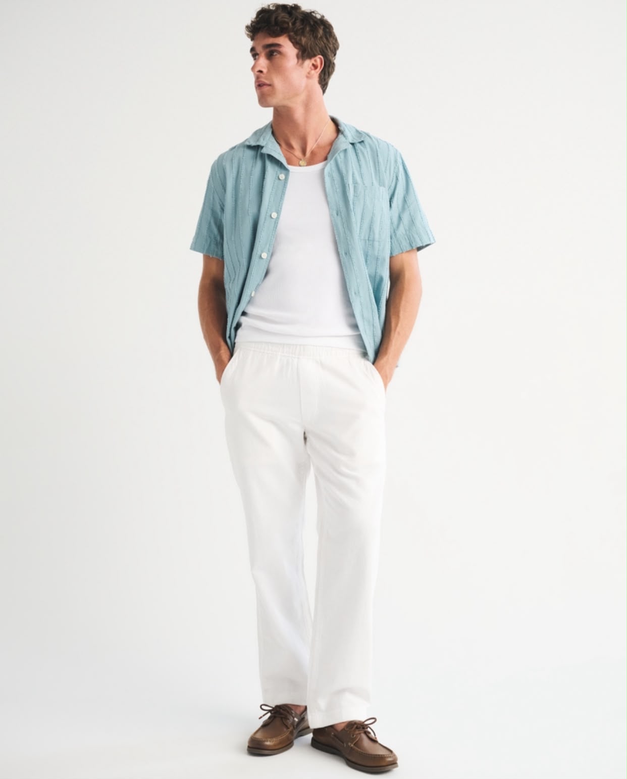 Abercrombie & Fitch - Linen-Blend Relaxed Straight Pull-On Pant