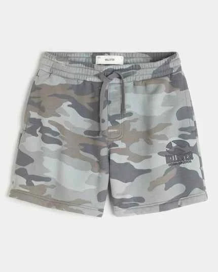 Hollister - Above-the-Knee Logo Graphic Baggy Fleece Shorts IMMEDIATE