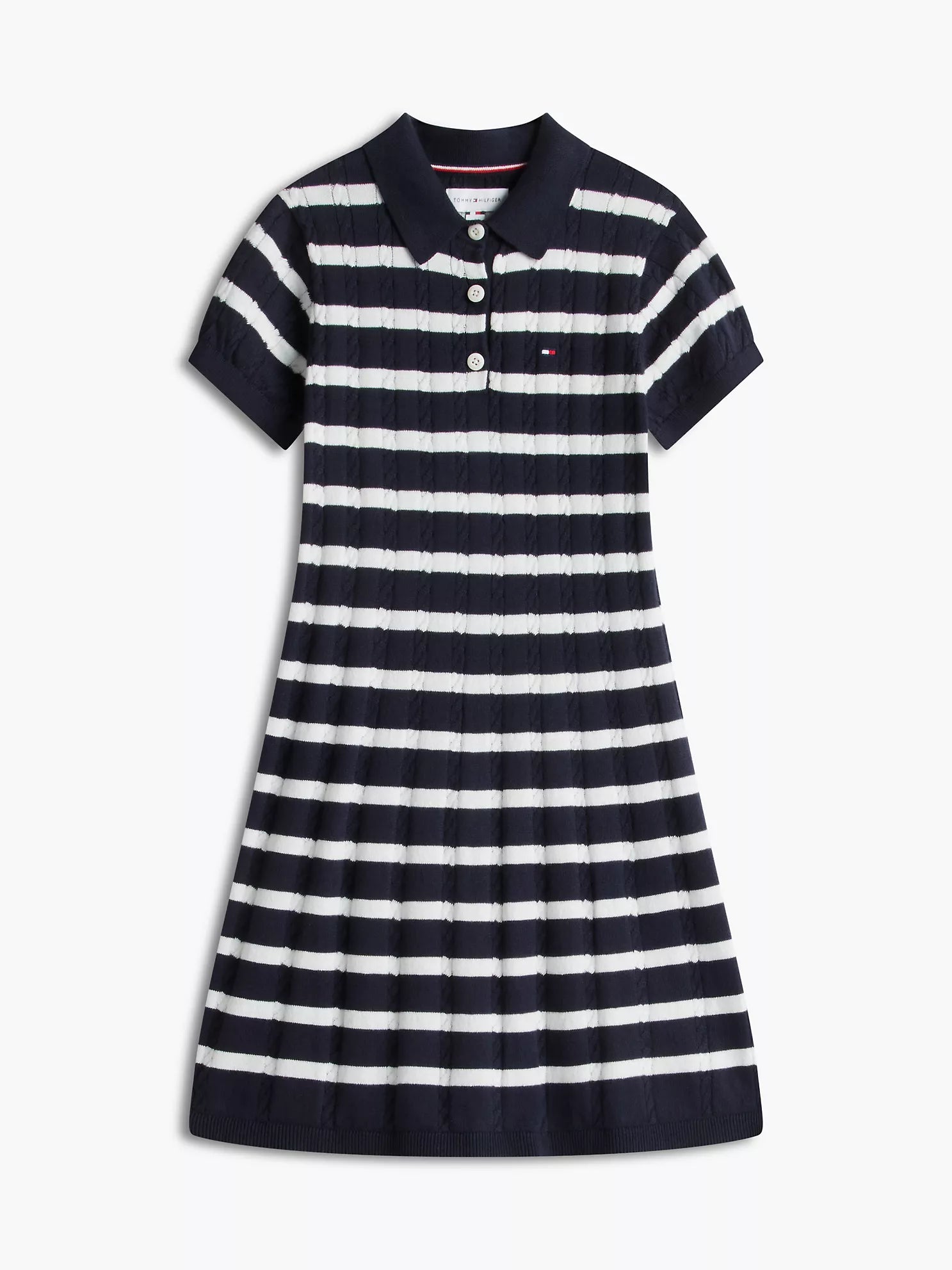 Tommy Hilfiger - Kids' Stripe Cable Knit Polo Dress
