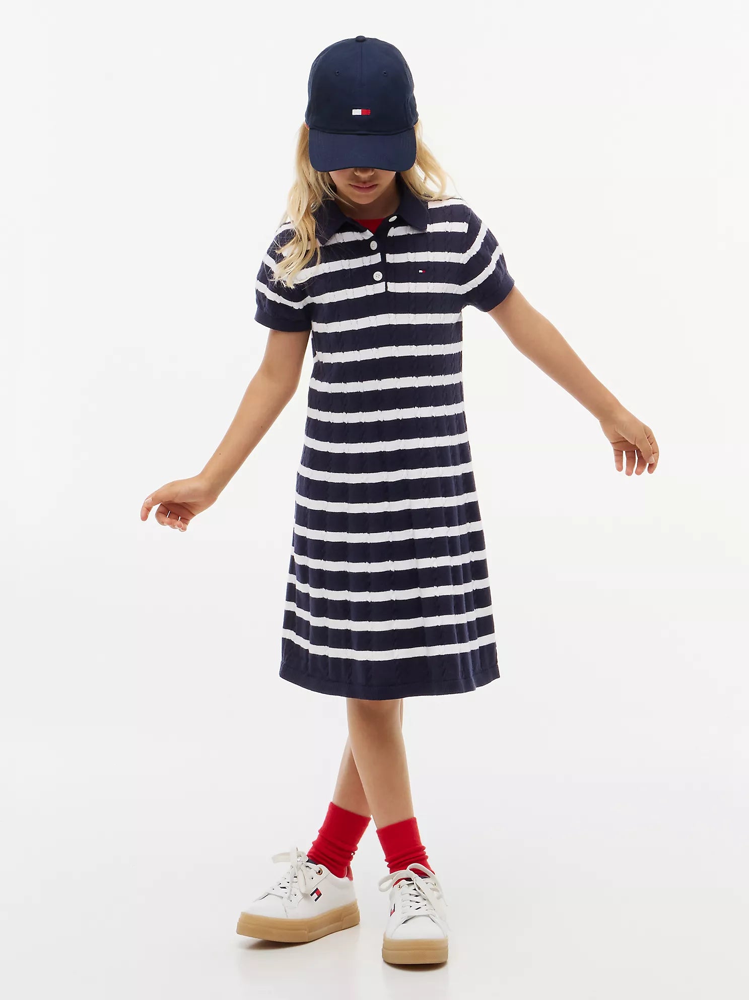 Tommy Hilfiger - Kids' Stripe Cable Knit Polo Dress