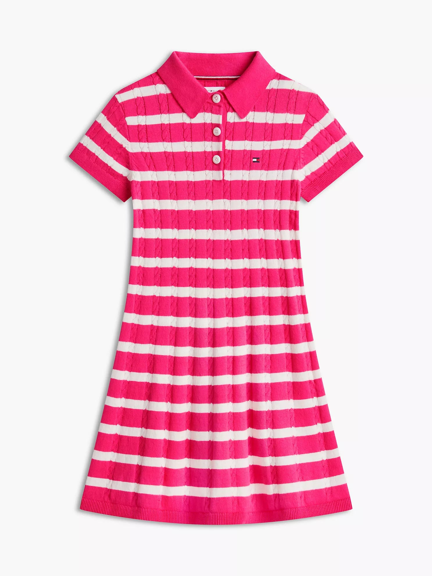 Tommy Hilfiger - Kids' Stripe Cable Knit Polo Dress