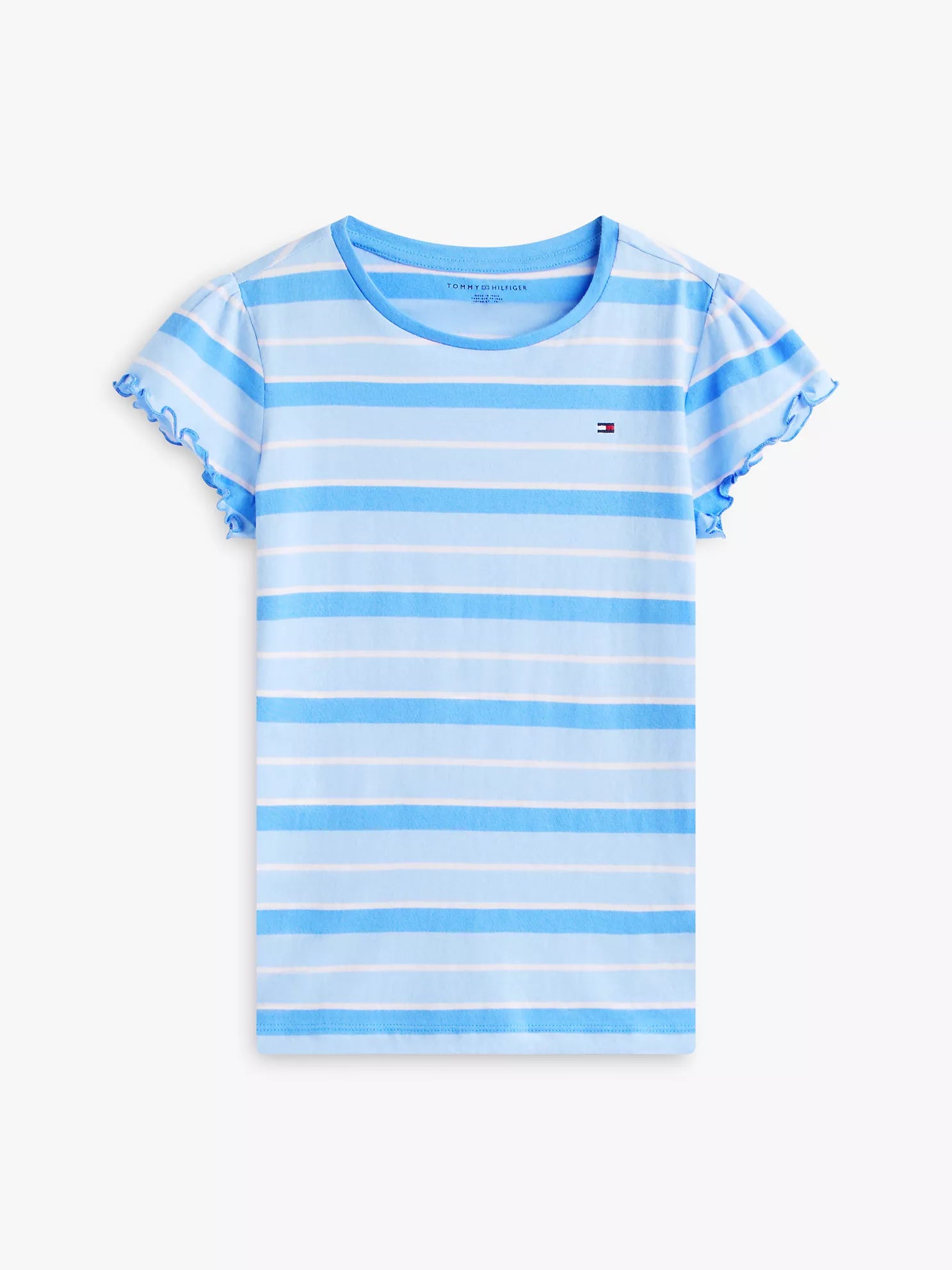 Tommy Hilfiger - Kids' Stripe Lettuce-Trim Sleeve T-Shirt