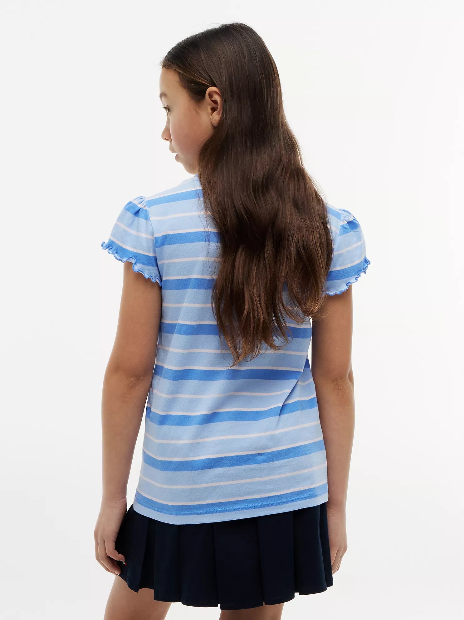 Tommy Hilfiger - Kids' Stripe Lettuce-Trim Sleeve T-Shirt