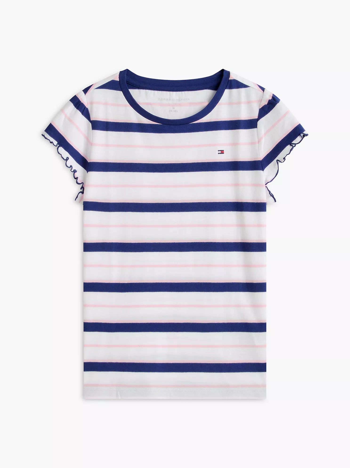 Tommy Hilfiger - Kids' Stripe Lettuce-Trim Sleeve T-Shirt