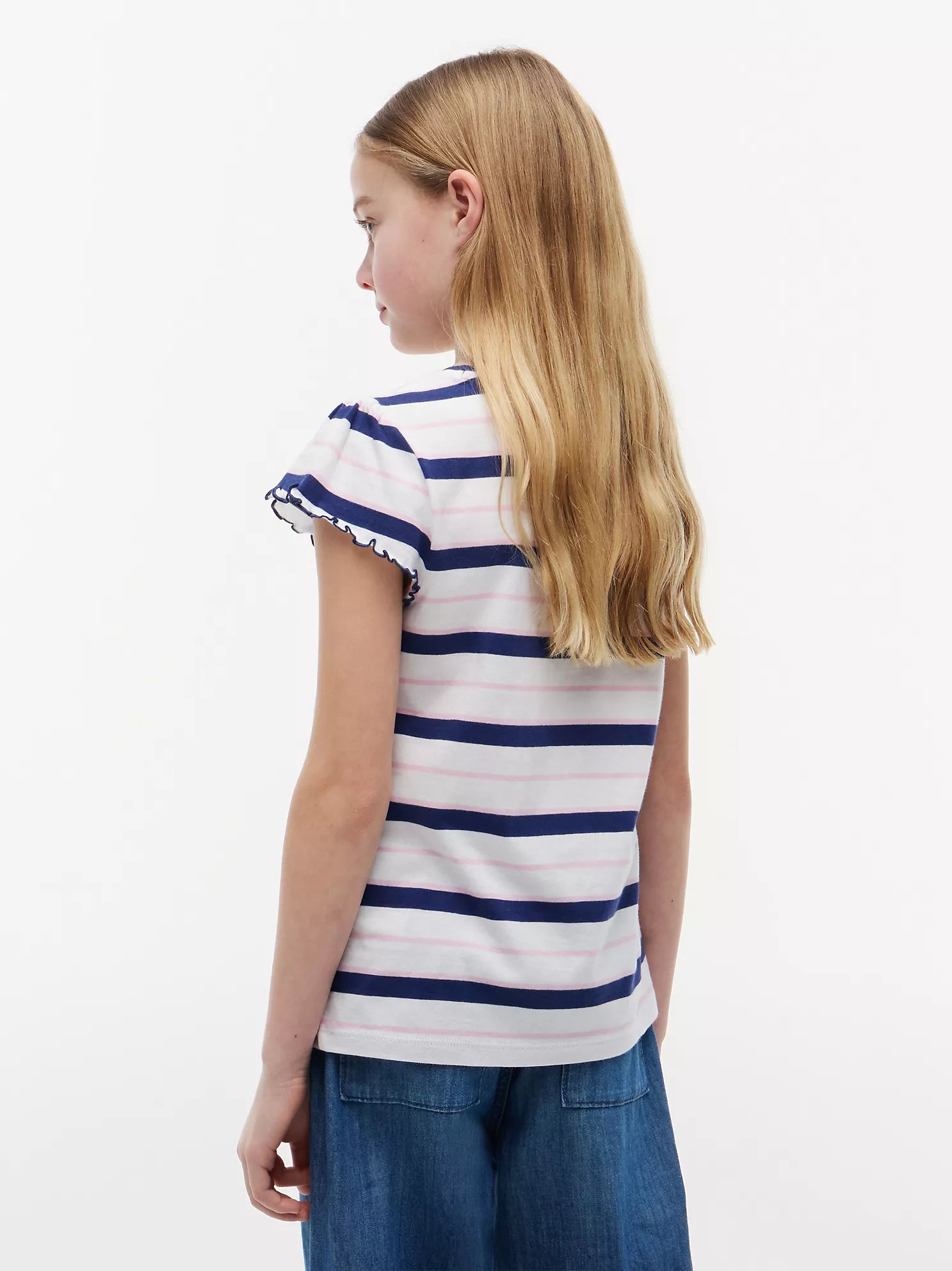 Tommy Hilfiger - Kids' Stripe Lettuce-Trim Sleeve T-Shirt