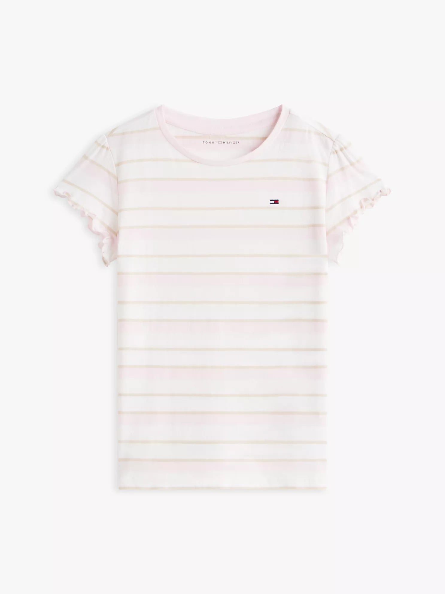 Tommy Hilfiger - Kids' Stripe Lettuce-Trim Sleeve T-Shirt
