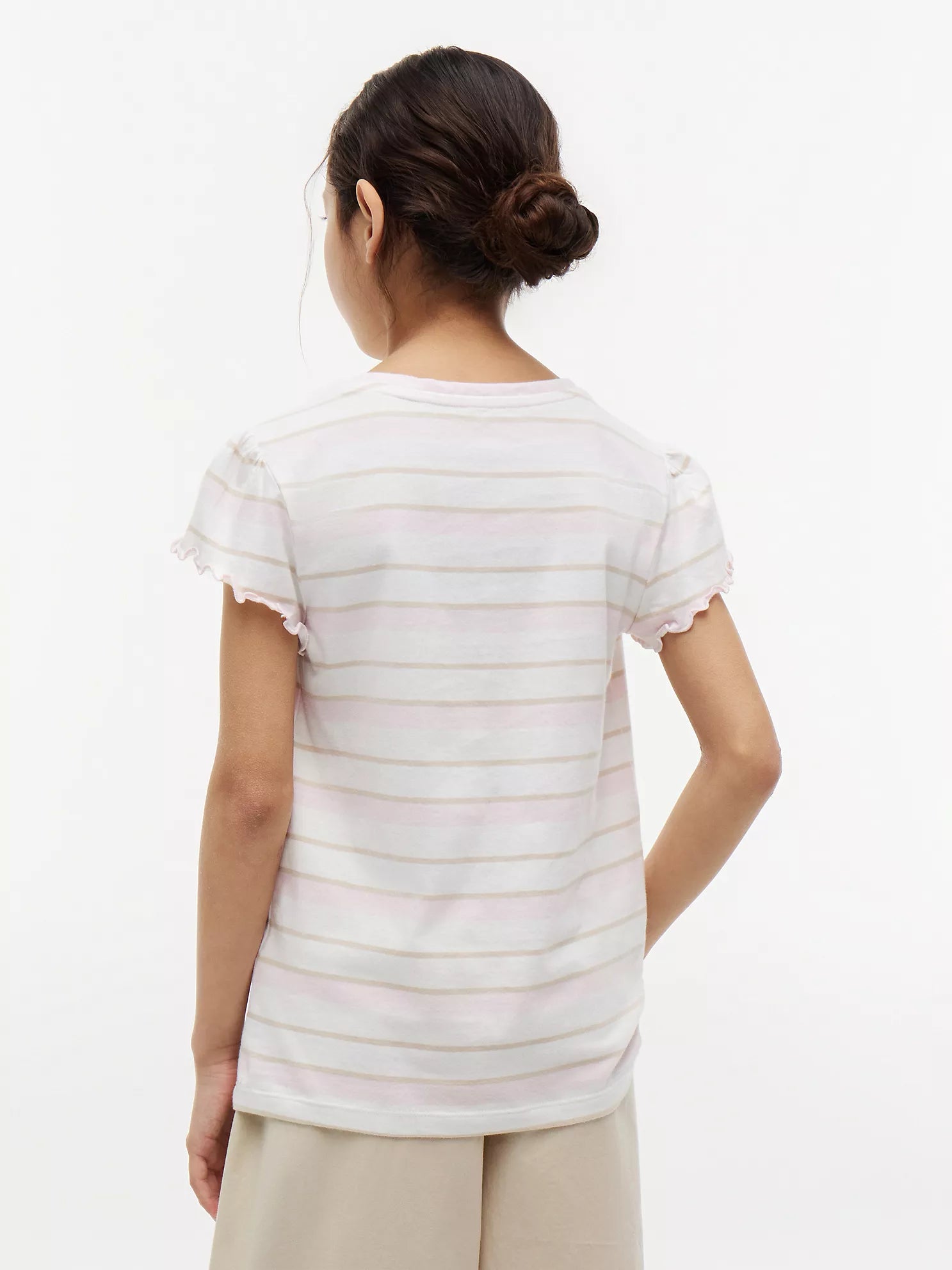 Tommy Hilfiger - Kids' Stripe Lettuce-Trim Sleeve T-Shirt