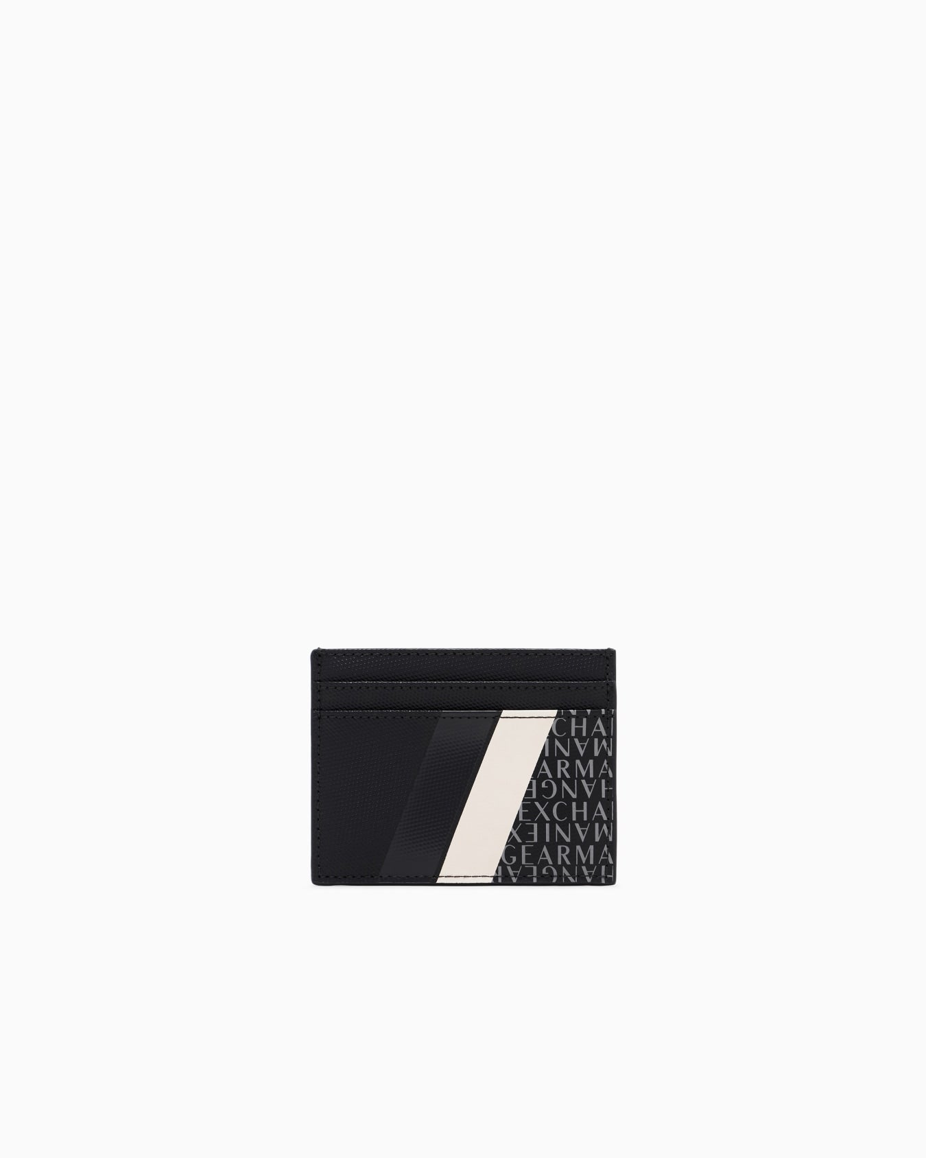 Armani Exchange - Card holder with monogram and stripes