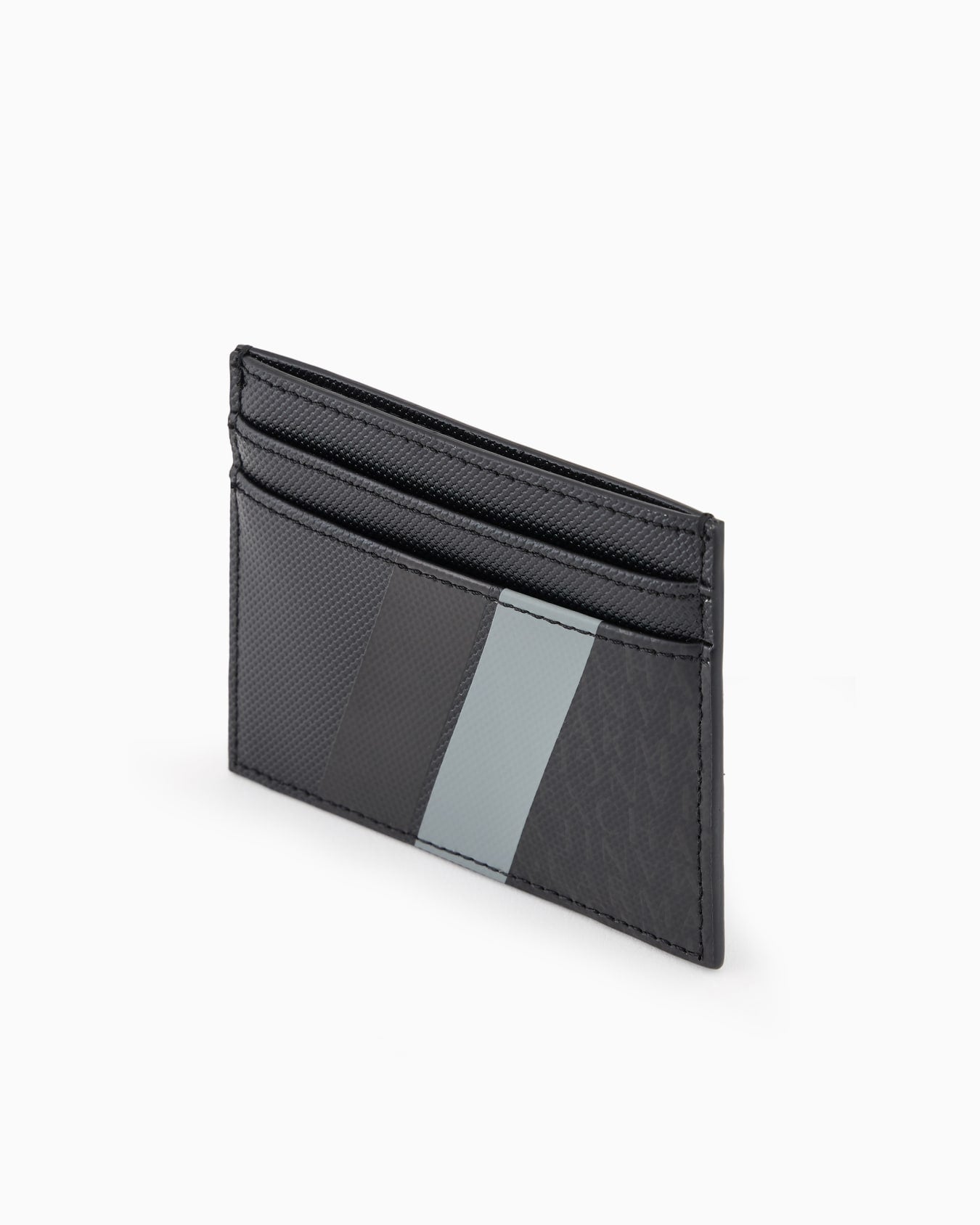 Armani Exchange - Card holder with monogram and stripes