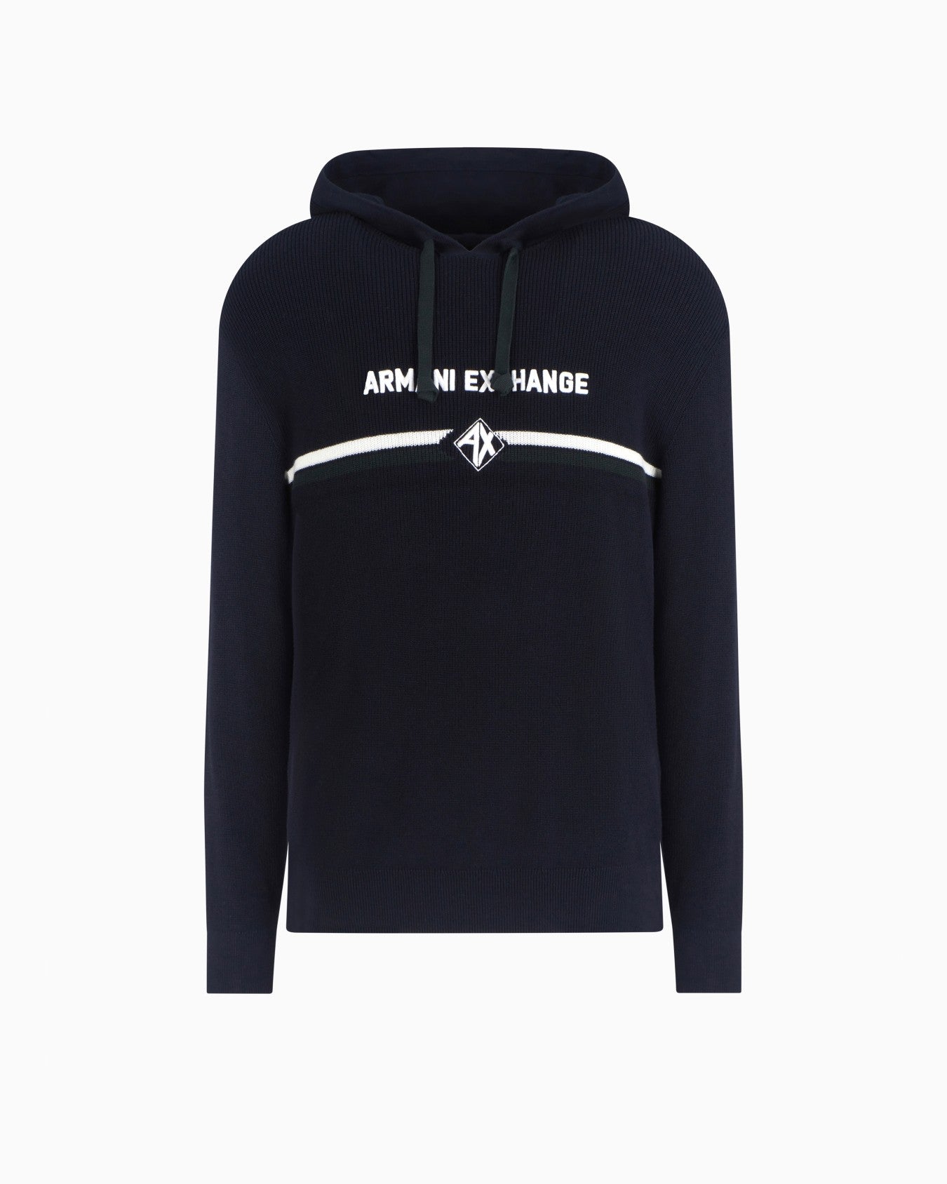 Armani Exchange - Cotton hoodie with central logo