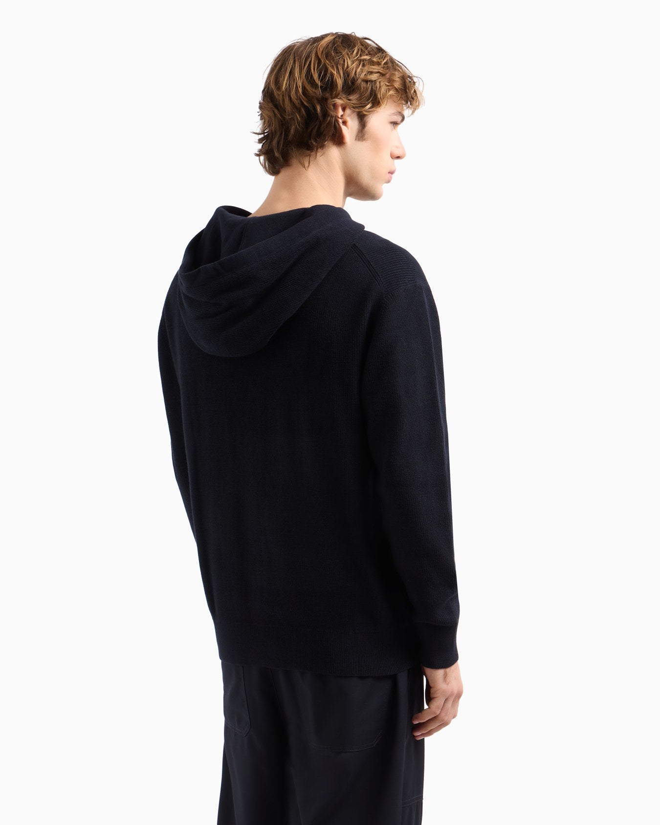 Armani Exchange - Cotton hoodie with central logo