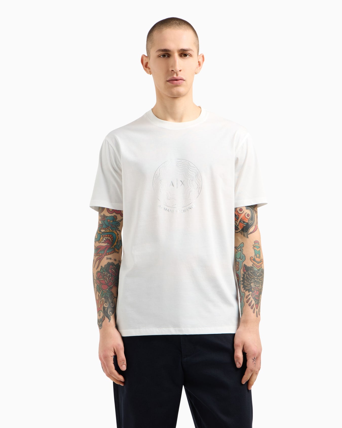 Regular Fit T-Shirt With Golden Rhinestones