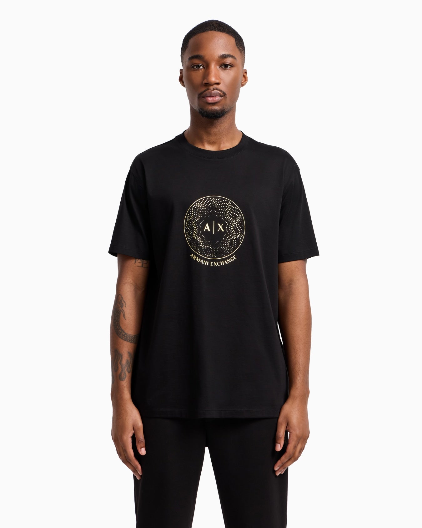 Regular Fit T-Shirt With Golden Rhinestones